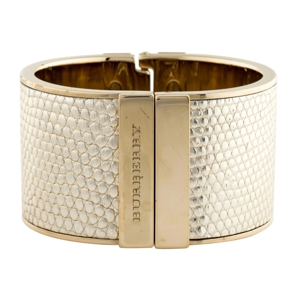 BurberryEmbossed Leather Hinge Cuff - Retail $1450